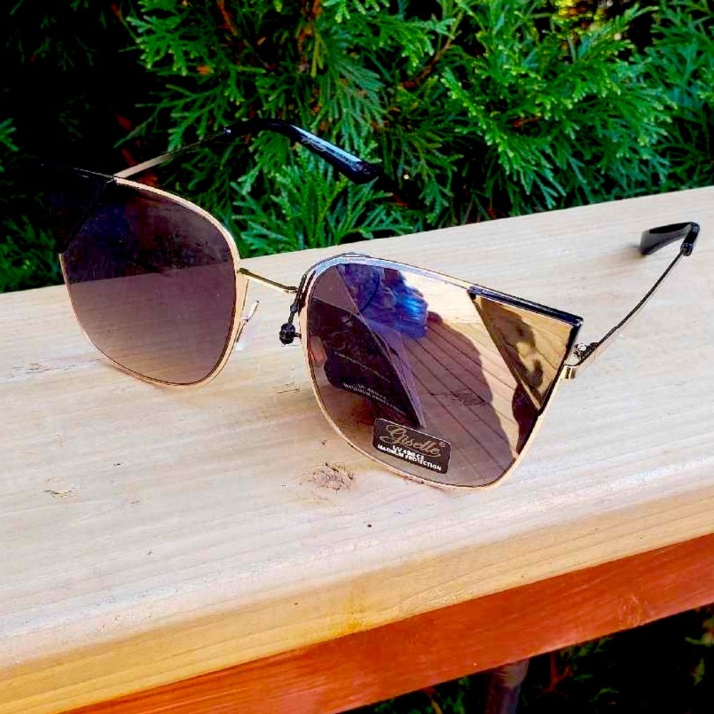 Cat Eye Sunglasses with Black Accents